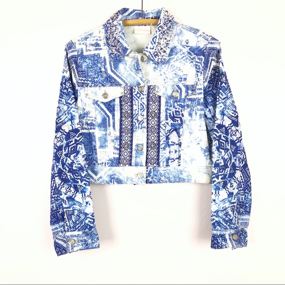 Chico’s beaded cropped jacket